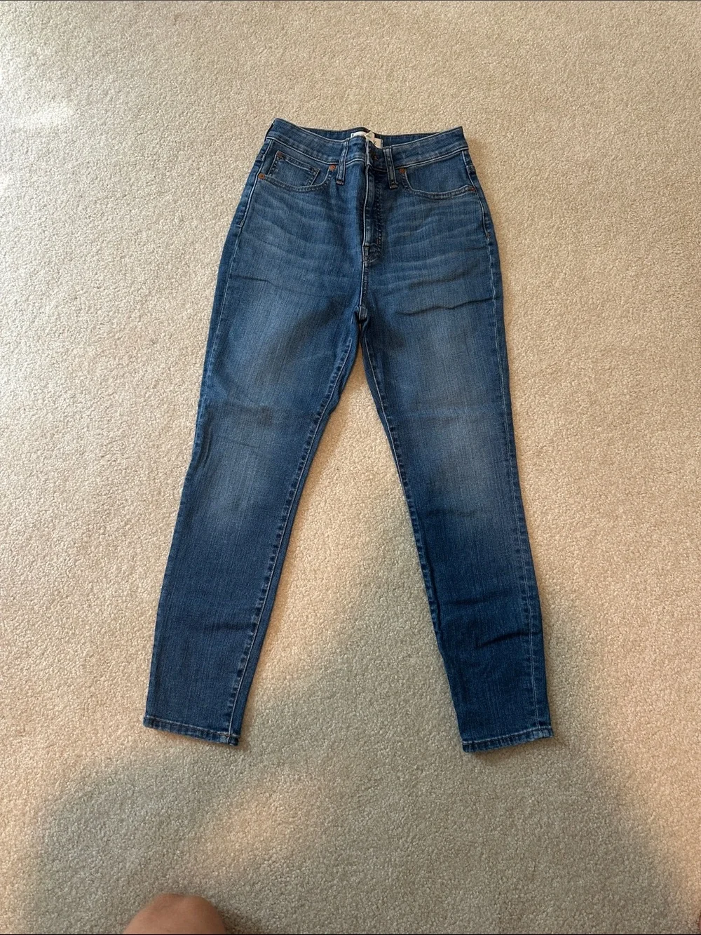 Madewell High-Rise Slim Jeans in Dark Blue Wash
